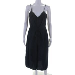 The Fifth Womens V Neck Sleeveless Wide Leg Jumpsuit Blue Size Small